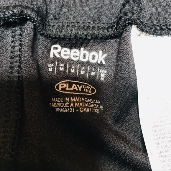 REEBOK Black w/ Blue Capri Striped Sweatpants - Picture 5 of 6